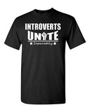 Adult Introverts Unite Separately Shy People Funny Humor Parody T-Shirt Tee