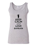 Junior Keep Calm And Love Bahrain Country Nation Patriotic Sleeveless Tank Top