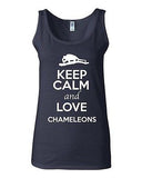 Junior Keep Calm And Love Chameleons Reptiles Animal Lover Sleeveless Tank Tops