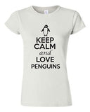 Junior Keep Calm And Love Penguins Birds Novelty T-Shirt Tee