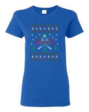 Ladies Firefighter Hero Ugly Christmas Sweater Fire Firemen Funny DT T-Shirt Tee