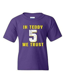 In Teddy We Trust Quarterback Minnesota Football Fan DT Youth Kids T-Shirt Tee