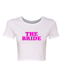 Crop Top Ladies The Bride Wedding Groom Husband Wife Ring Funny T-Shirt Tee