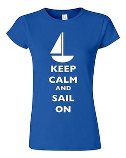 Junior Keep Calm And Sail On Boat Sailboat Yacht Ocean Sea Funny DT T-Shirt Tee