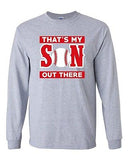 Long Sleeve Adult T-Shirt That's My Son Out There Baseball Sports Proud Funny DT