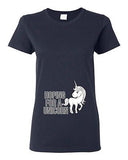 Ladies Hoping For A Unicorn Horse Magical Rainbow Horn Baby Funny DT T-Shirt Tee