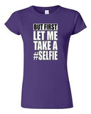 Junior But First Let Me Take A Selfie Photo Camera Funny Humor DT T-Shirt Tee