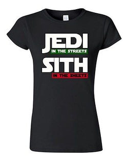 Junior Jedi In The Streets Sith In The Sheets Movie Funny Parody DT T-Shirt Tee
