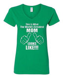 V-Neck Ladies This Is What An Awesome Mom Looks Like Mother Funny T-Shirt Tee