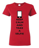 Ladies Keep Calm And Take A Selfie Phone Camera Picture Funny DT T-Shirt Tee