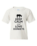 Keep Calm And Love Donkey Horse Wild Ass Animal Lover Youth Kids T-Shirt Tee