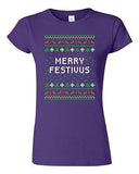 Junior Merry Festivus Holiday Ugly Christmas Season Parody Funny DT T-Shirt Tee