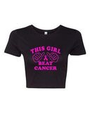 Crop Top Ladies This Girl Beat Cancer Survivor Fight Life Motivation T-Shirt Tee