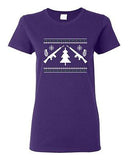 Ladies Guns Ugly Christmas Snow Rifle Tree Grenade Funny Humor DT T-Shirt Tee