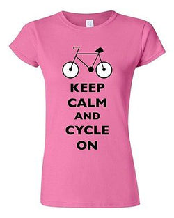 Junior Keep Calm And Cycle On Cycling Bike Bicycle Ride Funny DT T-Shirt Tee