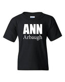 Ann Arbaugh Bold Football Michigan Sports Game Novelty Youth Kids T-Shirt Tee