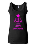 Junior Keep Calm And Love Zimbabwe Country Nation Patriotic Sleeveless Tank Top