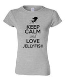 Junior Keep Calm And Love Jellyfish Jellies Ocean Animal Lover Humor T-Shirt Tee
