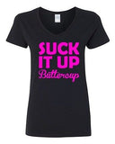 V-Neck Ladies Suck It Up Buttercup Workout Gym Work Out Train Funny T-Shirt Tee