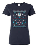 Ladies Star Ship Ugly Christmas Comic Space TV Movie Parody Funny DT T-Shirt Tee
