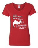 V-Neck Ladies Guess What Day Is It? Hump Day Whoo Whoo Funny Humor T-Shirt Tee