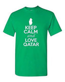 Keep Calm And Love Qatar Country Nation Patriotic Novelty Adult T-Shirt Tee