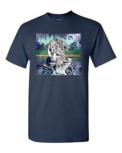 White Tiger Wild Animal Cats Tanya Ramsey Artworks Art DT Adult T-Shirts Tee