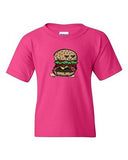 Too Cute To Eat Bacon Cheeseburger Sandwich Novelty DT Youth Kids T-Shirt Tee