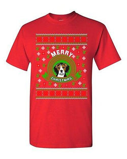 Merry Christmas Beagles Dog Pet Ugly Christmas Xmas Funny DT Adult T-Shirt Tee