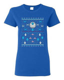 Ladies Star Ship Ugly Christmas Comic Space TV Movie Parody Funny DT T-Shirt Tee
