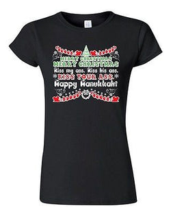 Junior Christmas Kiss Your Ass Happy Hanukkah Movie Funny Humor DT T-Shirt Tee