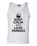 Keep Calm And Love Pandas Cute Humor Novelty Statement Graphics Adult Tank Top