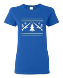 Ladies Guns Ugly Christmas Snow Rifle Tree Grenade Funny Humor DT T-Shirt Tee