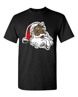 Santa Claus Face Reindeer Merry Christmas Gift Funny DT Adult T-Shirt Tee