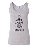 Junior Keep Calm And Love Penguins Birds Novelty Statement Tank Top