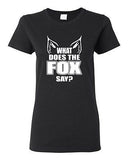 Ladies What Does the Fox Say Sound Music Song Party Swag Retro Cool T-Shirt Tee
