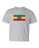 Ethiopia Country Flag Horn Of Africa Nation Patriotic DT Youth Kids T-Shirt Tee