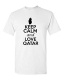 Keep Calm And Love Qatar Country Nation Patriotic Novelty Adult T-Shirt Tee