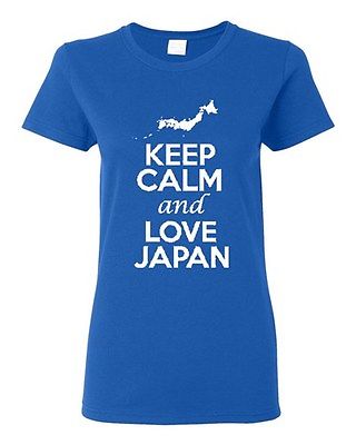 Ladies Keep Calm And Love Japan Japanese Country Nation Patriotic T-Shirt Tee