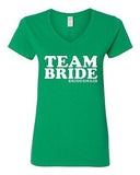 V-Neck Ladies Team Bride Groom Ring Wedding Bridal Party Funny T-Shirt Tee