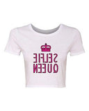 Crop Top Ladies Selfie Queen Crown Reverse Photo Pic Funny Humor DT T-Shirt Tee