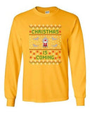 Long Sleeve Adult T-Shirt Christmas Is Coming Santa Claus TV Funny Parody DT