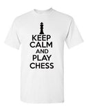 Keep Calm And Play Chess Board Game Novelty Statement Graphics Adult T-Shirt Tee