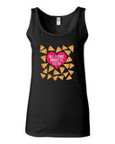 Junior Heart Pizza Lover I Love Pizza Food Cute Funny Humor Sleeveless Tank Tops