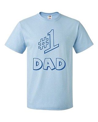 Adult Light Blue #1 One Dad Daddy Father's Day TV Comedy Series Gift T-Shirt Tee