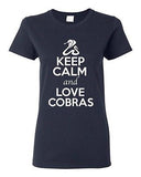 Ladies Keep Calm And Love Cobras King Snake Animal Lover Funny T-Shirt Tee