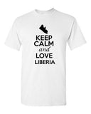 Keep Calm And Love Liberia Country Nation Patriotic Novelty Adult T-Shirt Tee