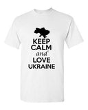 Keep Calm And Love Ukraine Country Novelty Statement Graphic Adult T-Shirt Tee