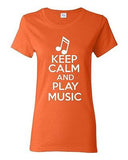 Ladies Keep Calm And Play Music Musician Choir Band Notes Sound Fun T-Shirt Tee