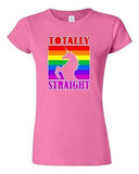 Junior Totally Straight Funny Unicorn Novelty T-Shirt Tee
